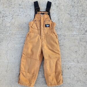 Walls Blizzard Pruf Youth 4/5 XS Insulated Tan Canvas Overalls Coveralls Duck